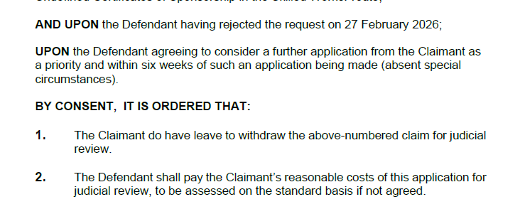 By consent: costs awarded